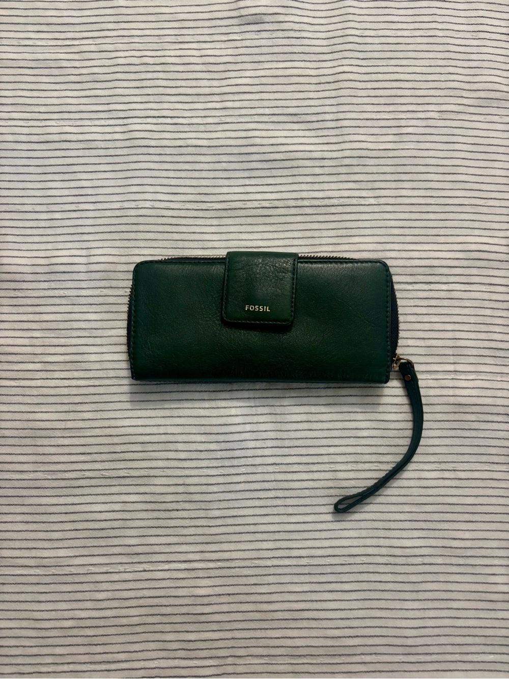 Fossil Green Leather Large Wallet
